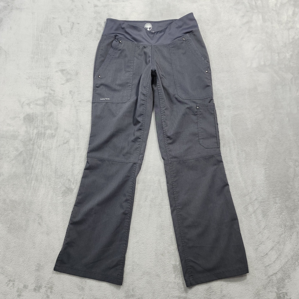 Healing Hands Pants Womens PXS PETITE Gray Purple Label Tori Cargo Scrub Uniform